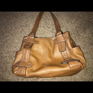 Tiangello carmel brown Purse. Dark Caramel Color